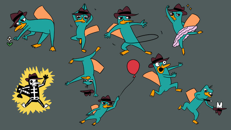Perry the Platypus posings Perry the Platypus posings